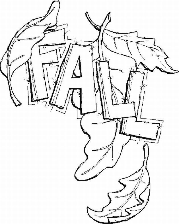 fall leaves coloring page