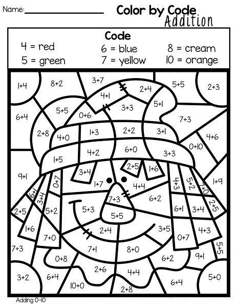 Fall Math Coloring Pages