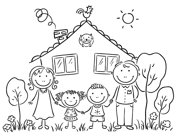 Family Coloring Pages for Preschoolers