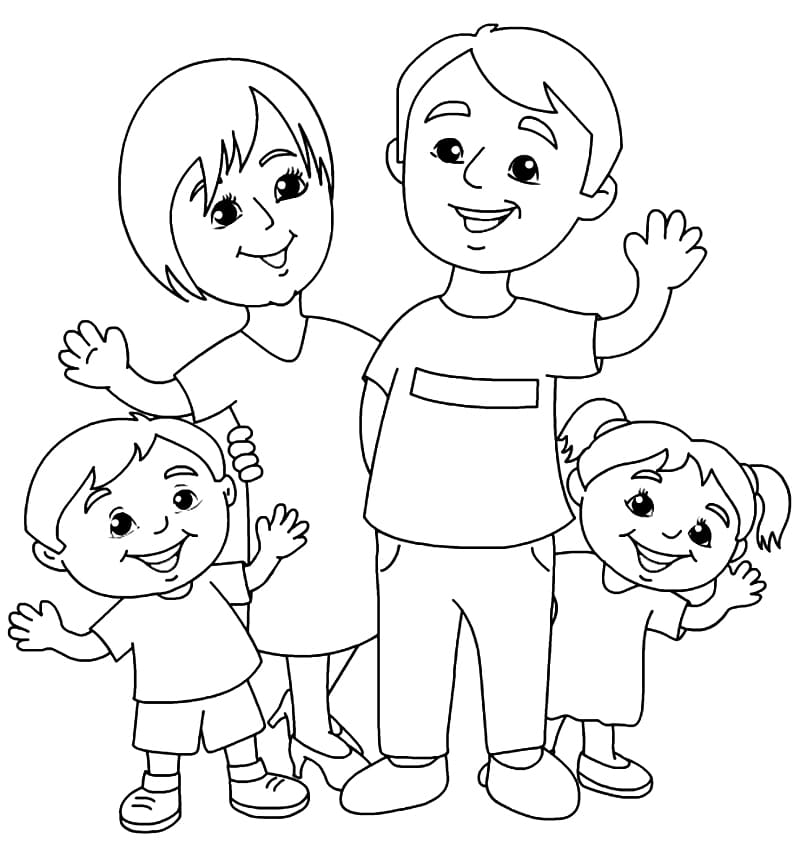 Family Picture Coloring Page