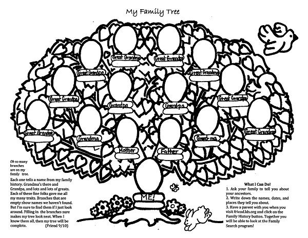 Family Tree Coloring Page