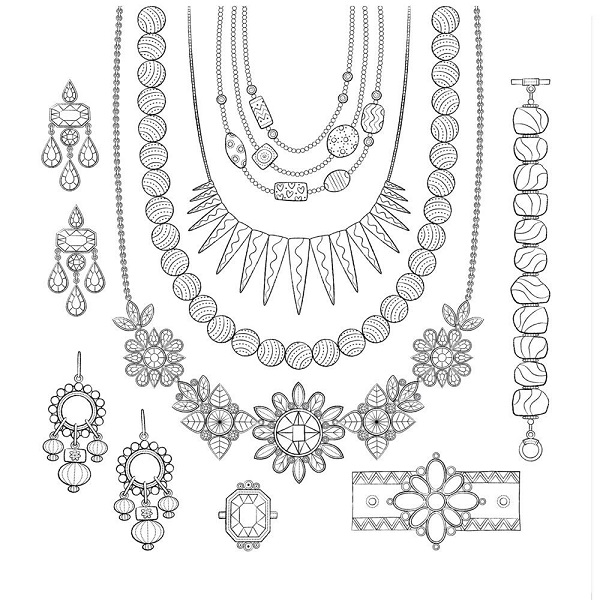 Fancy Jewelry Coloring Page
