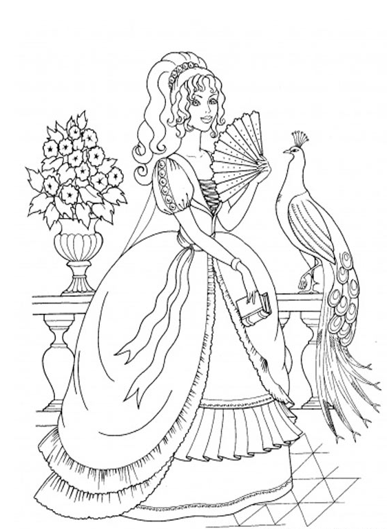 fancy princess coloring page