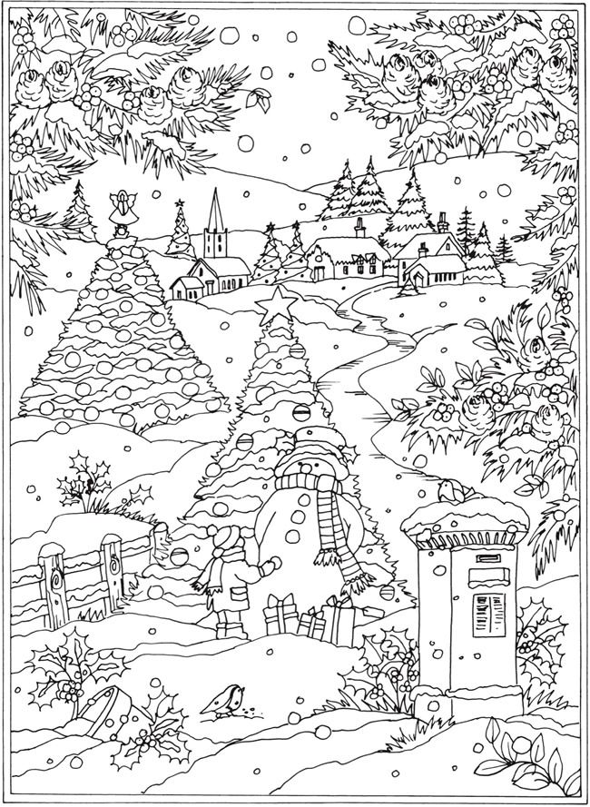 fancy winter coloring pages for adults