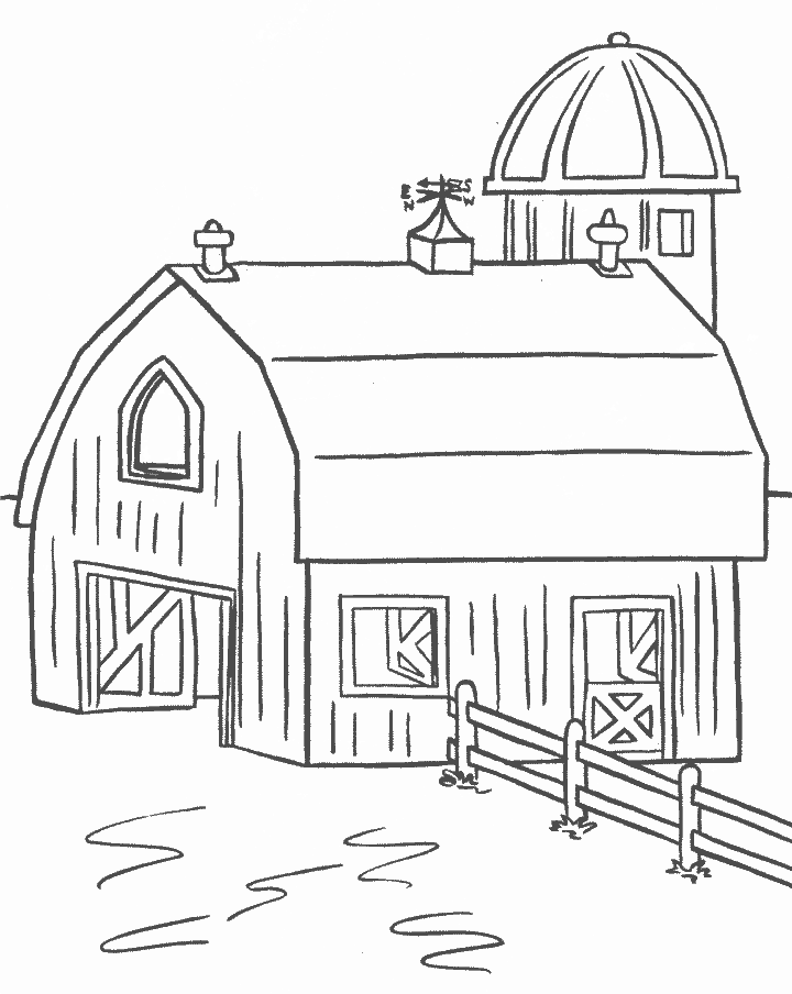Farm Homes Coloring Pages For Kids