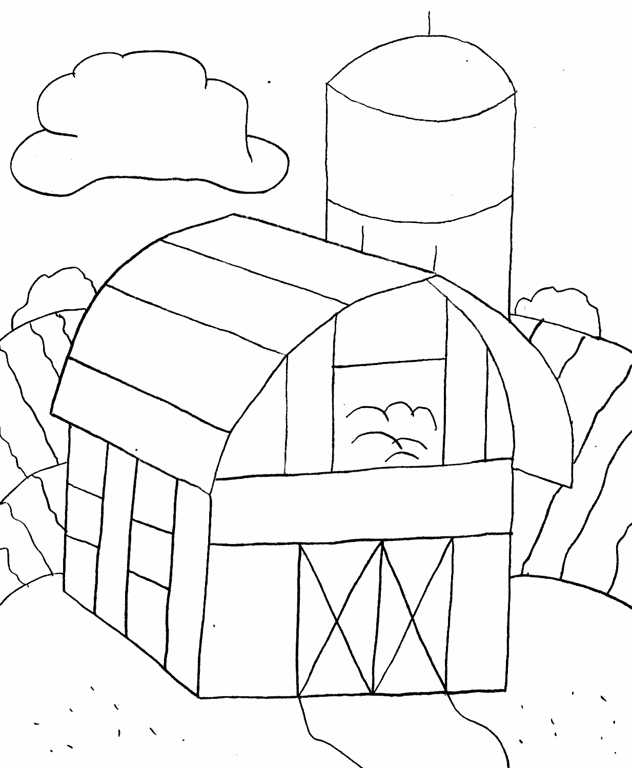 Farm Homes Coloring Page For Kids