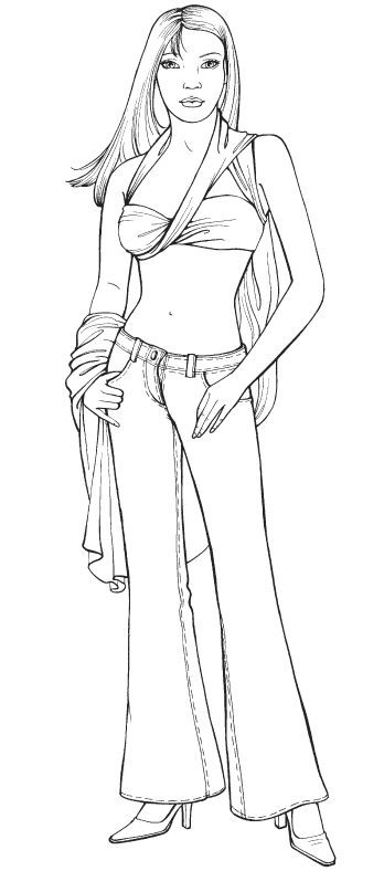 Fashion Model Coloring Page