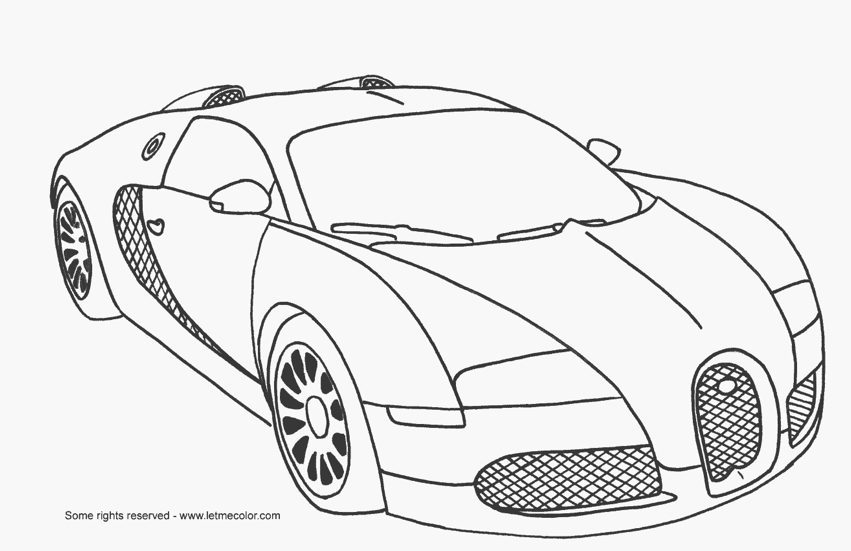 Fast car coloring page