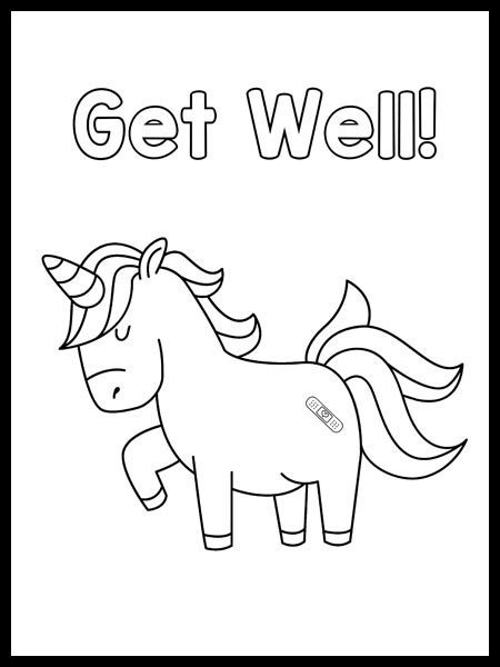 feel better soon horse coloring pages