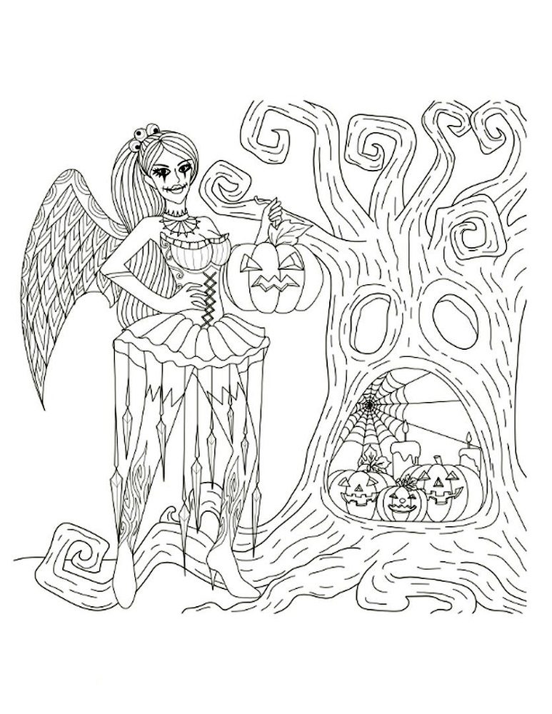 female zombie doodle coloring pages