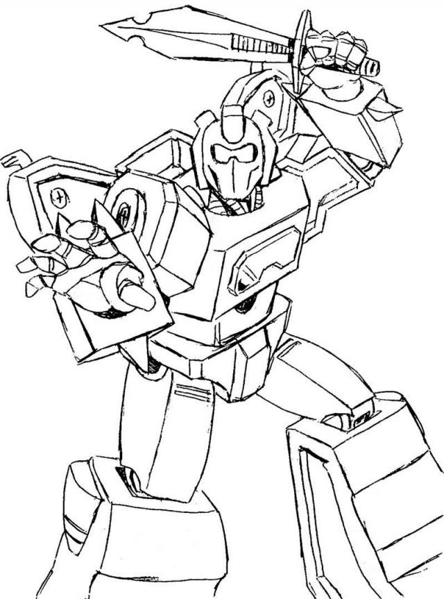 Fighting Robot Coloring Pages