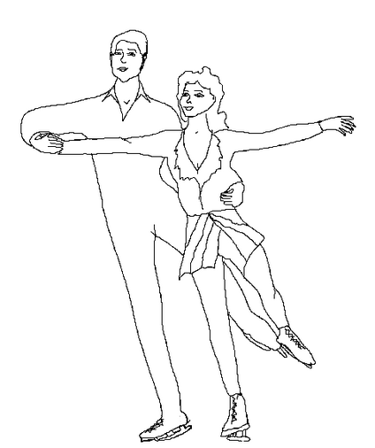 Figure skating coloring page