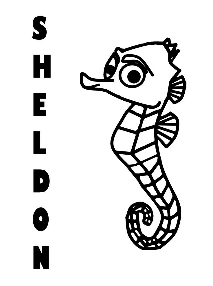 finding nemo sea sea horse coloring pages