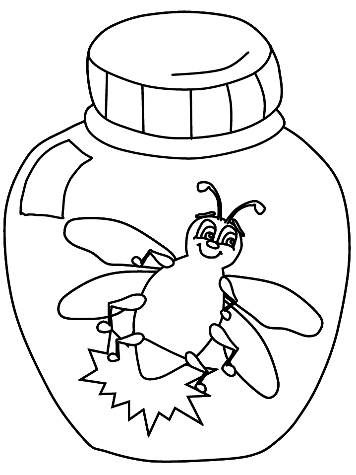 Firefly in Jar Coloring Page