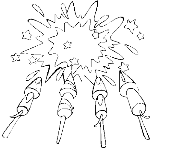 Fireworks celebration coloring page