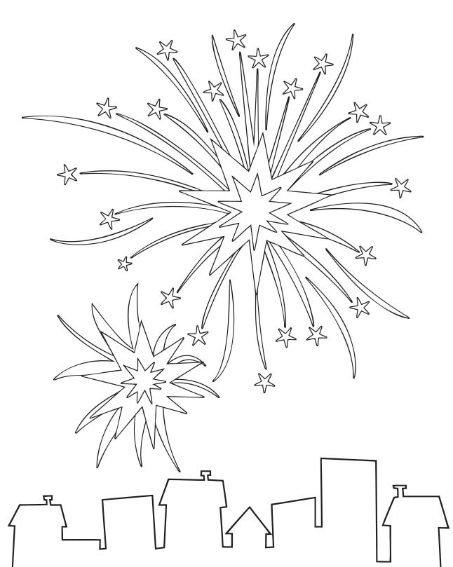 Fireworks Coloring Page