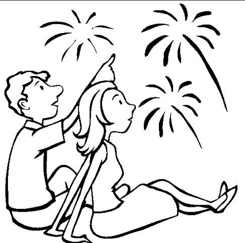 Fireworks Coloring Pages Free