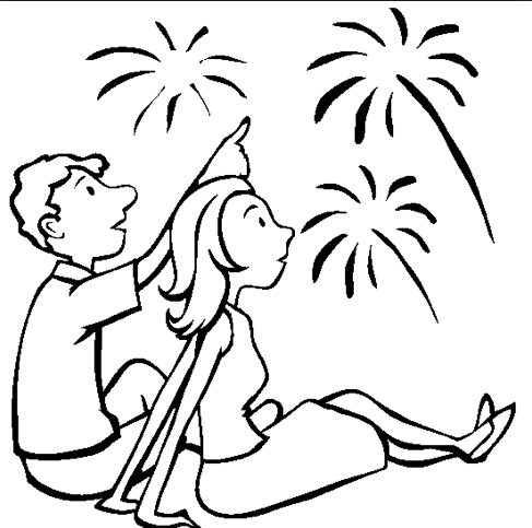 Fireworks coloring page