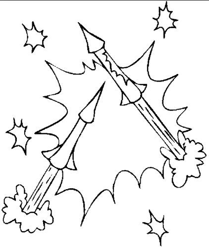 Fireworks fun coloring page