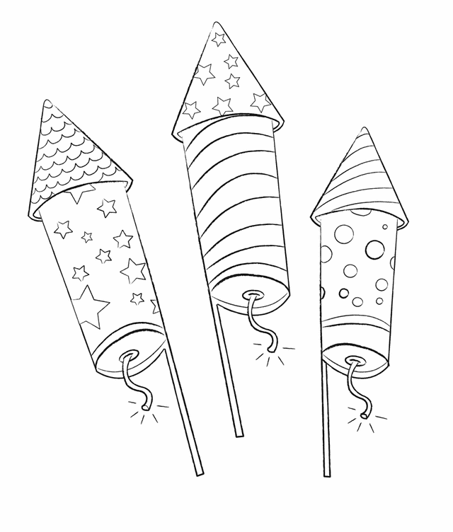 Fireworks printable coloring page