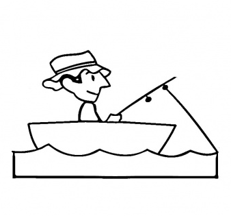 fishing boat man coloring page
