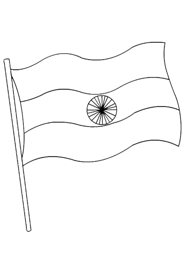 Flag of India Coloring Page