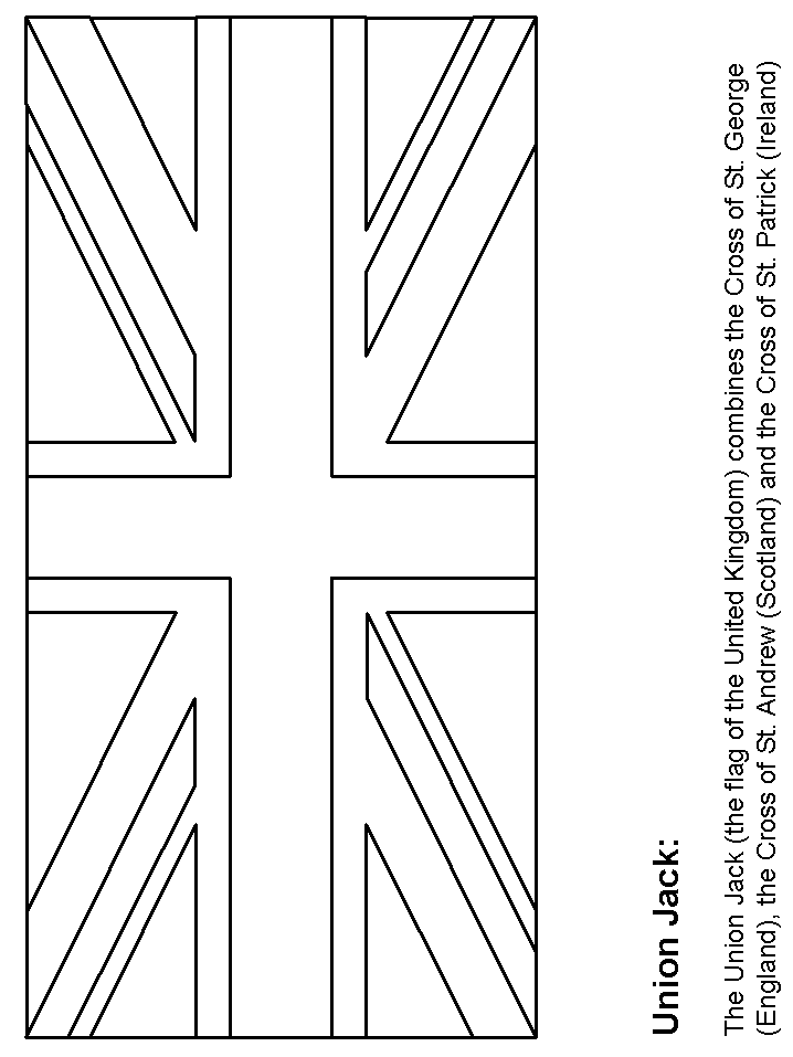 England Flag Coloring Page Free