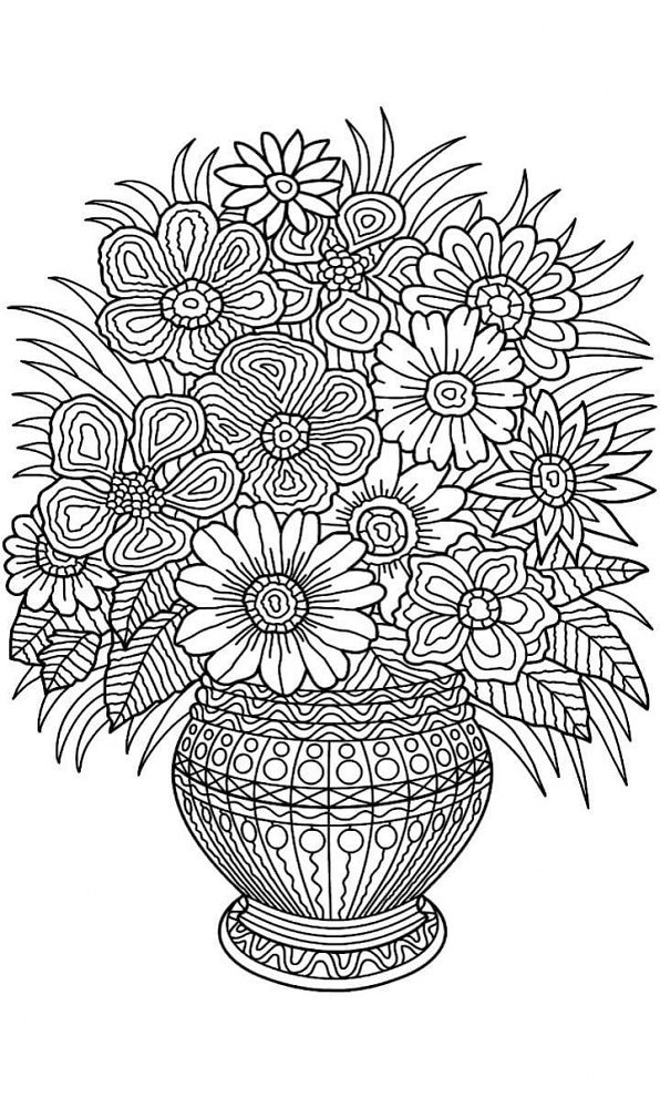 flower adult coloring pages