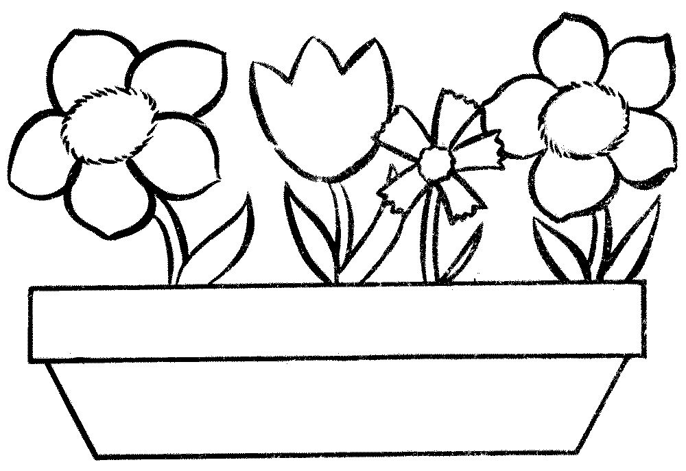 flower coloring pages easy