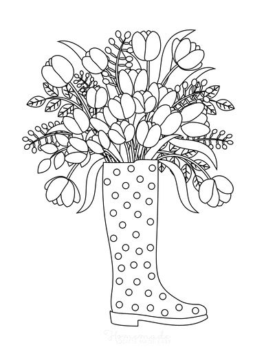 Flower in Boots Coloring Pages