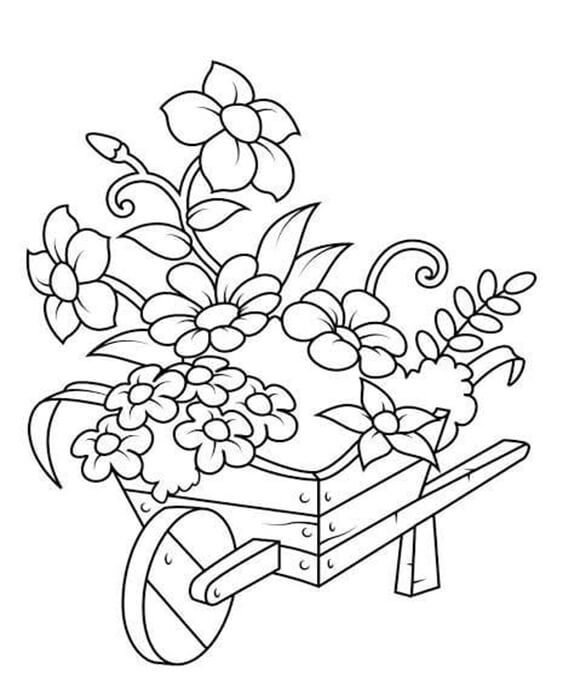 flower coloring pages simple