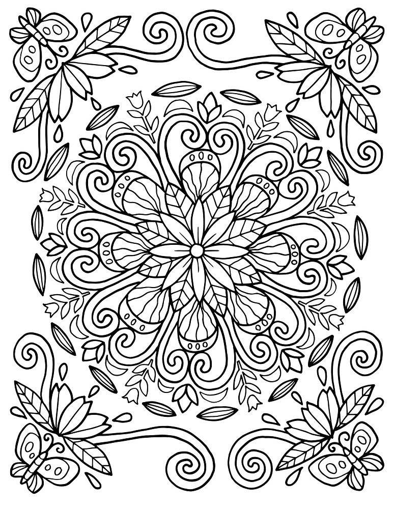 flower design coloring pages
