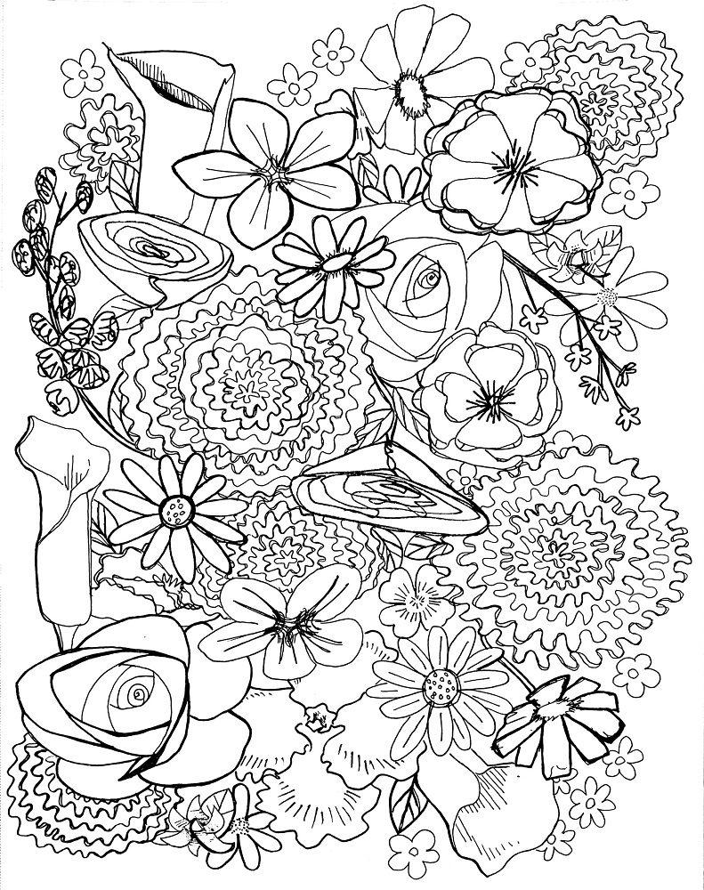 flower free printable coloring pages