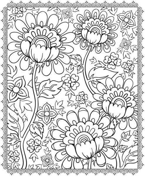 flower full page coloring pages for adults