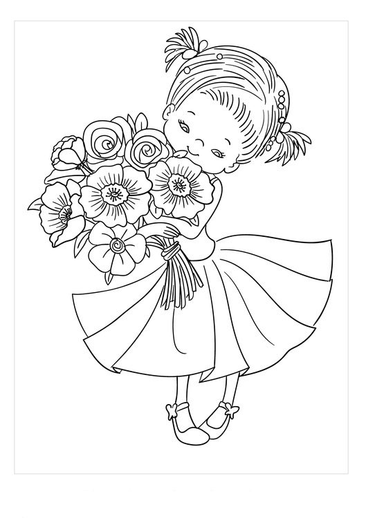 flower girl coloring pages