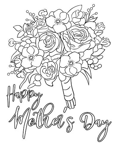 flower mothers day coloring pages
