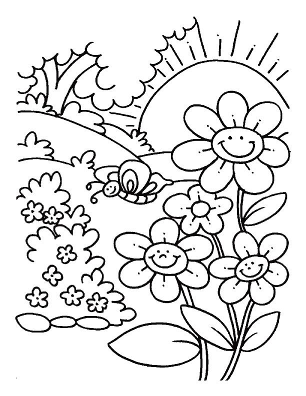 flower nature coloring pages