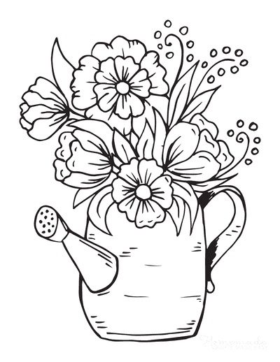 flower spring coloring pages