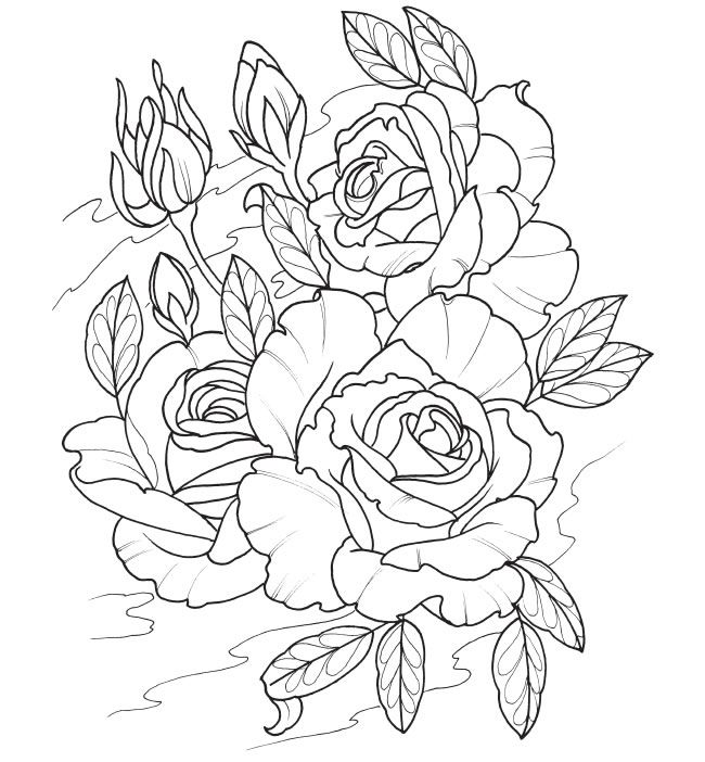 flower tattoo coloring pages