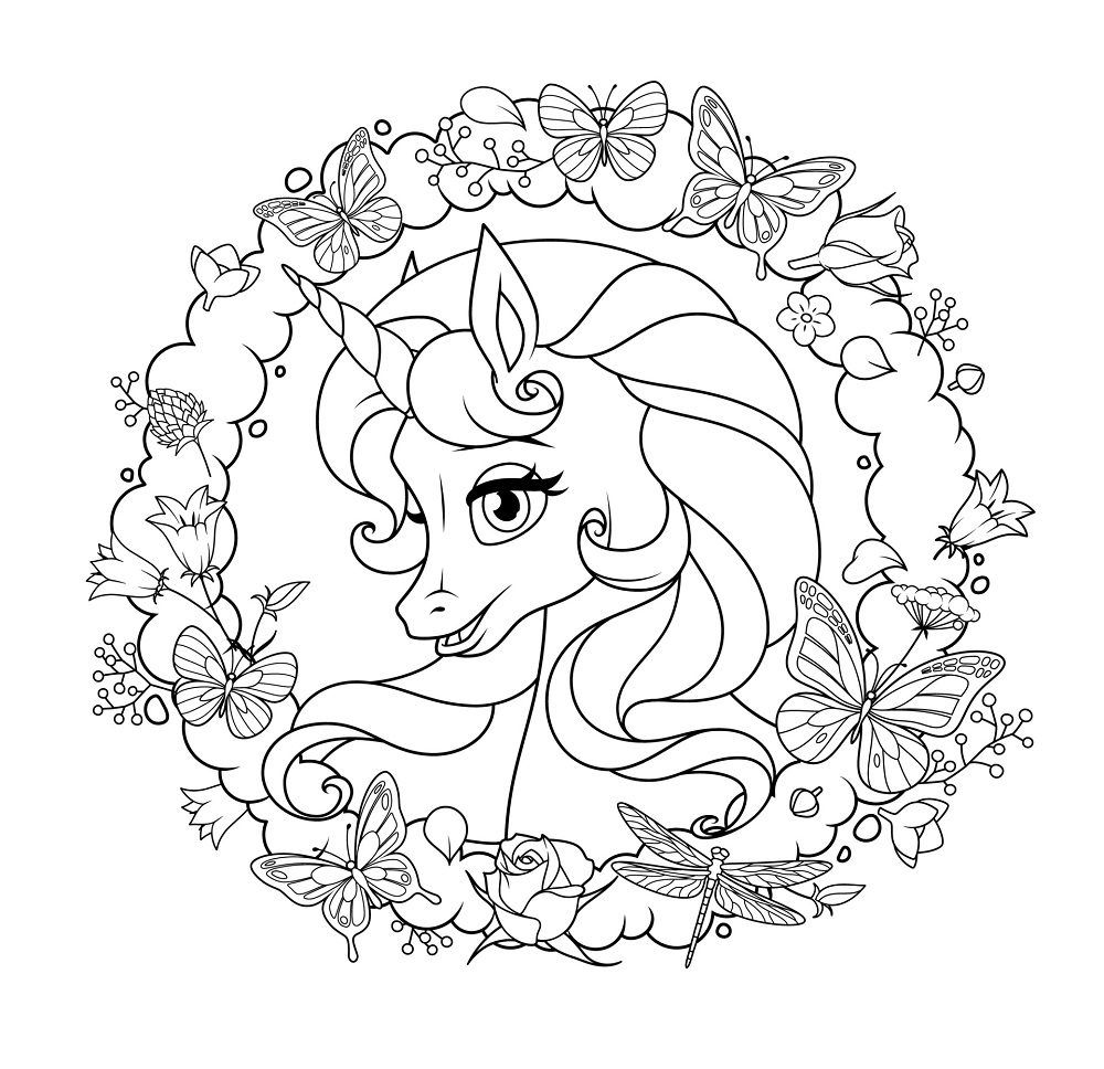 flower unicorn coloring pages