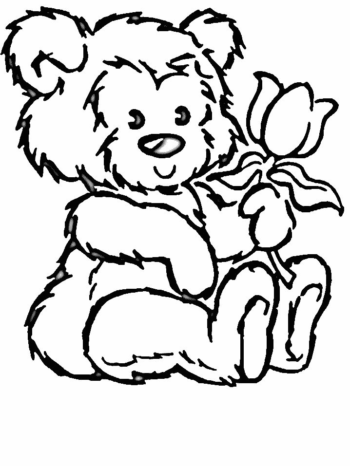 Flower in Bear Coloring Pages