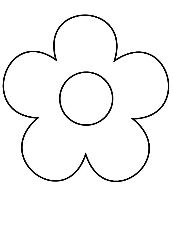 Flower Simple Shape Coloring Page