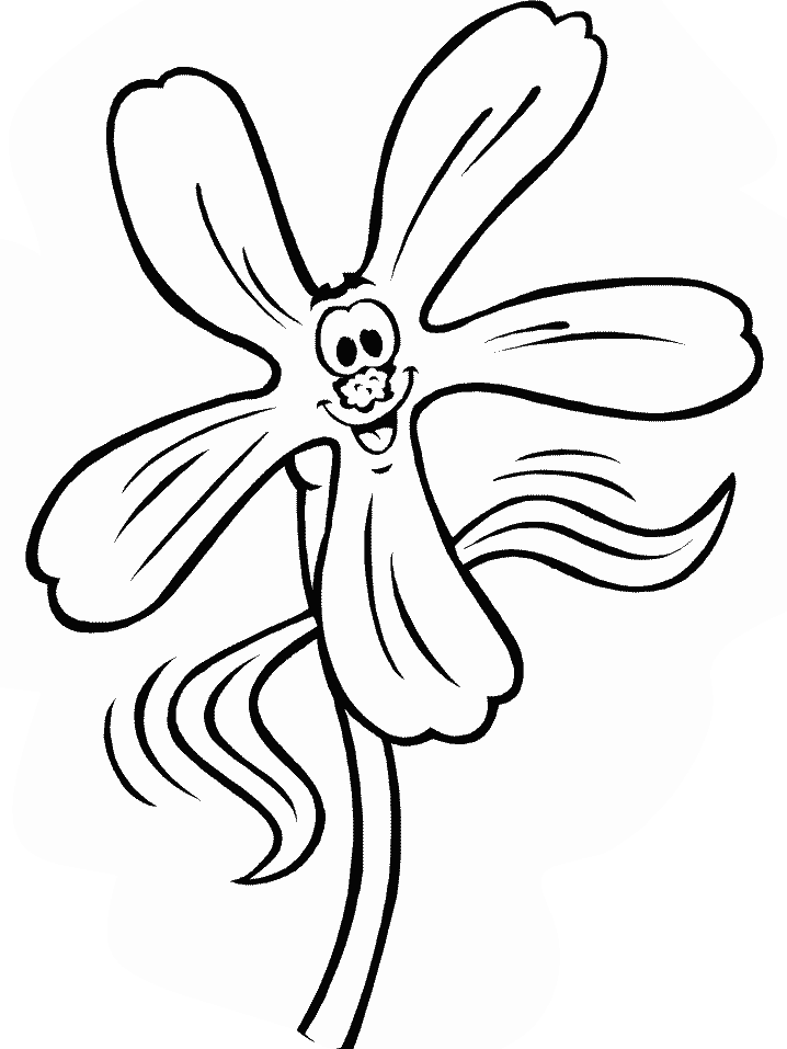 Flowers Smiling Coloring Page