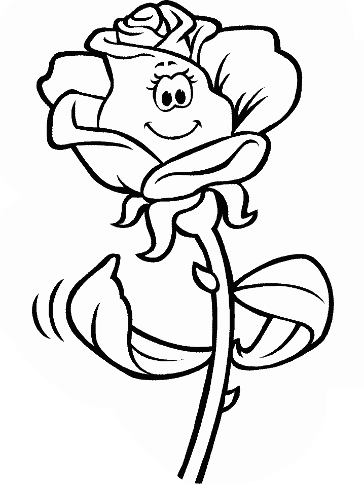 Rose Flowers Coloring Pages Free