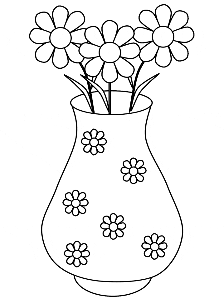 Flower in Vase Coloring Page