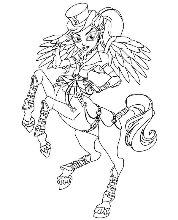 flying horse monster high coloring pages