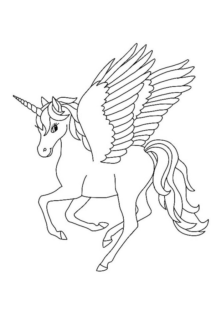 flying unicorn coloring pages