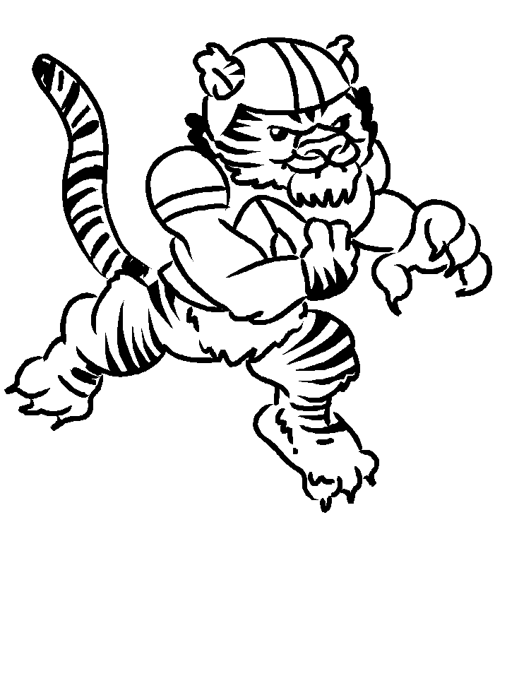 Football Tiger Sports Coloring Pages