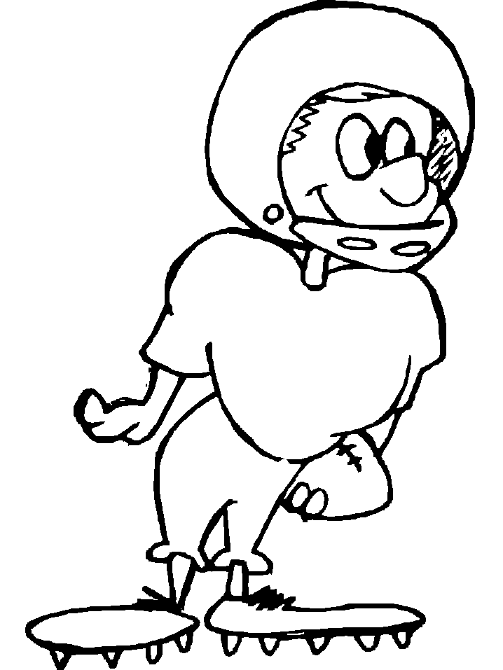 Cartoon Football Player Coloring Page