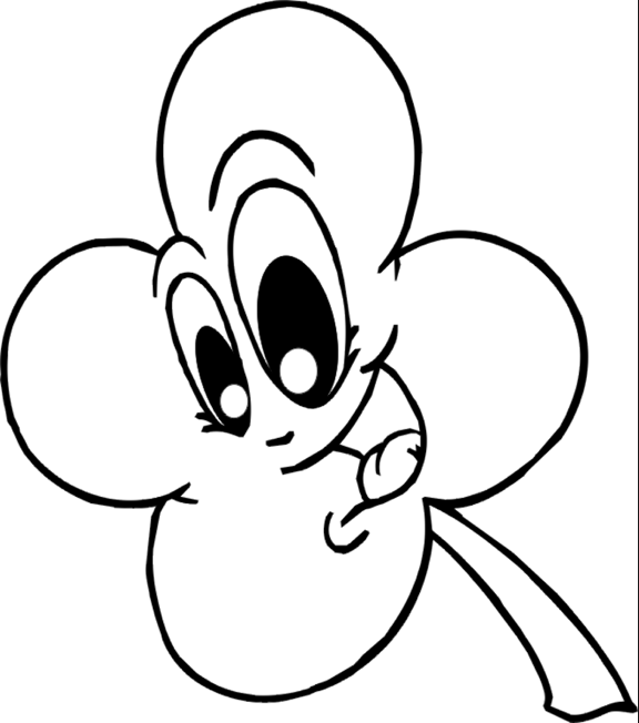 Four 4 Leaf Clover Coloring Page